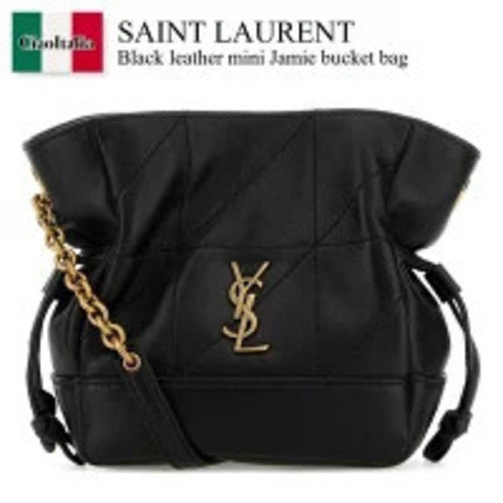 Saint Laurent Bag Handbag Black Leather Jamie Bucket Shoulder Pouch